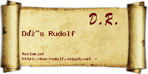 Dús Rudolf névjegykártya